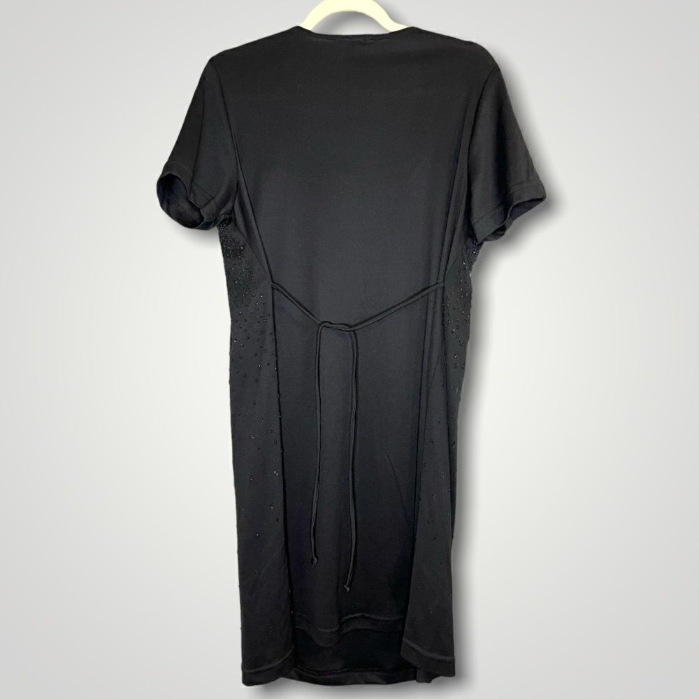 due date Maternity Black Beaded Short Sleeve Dress Size Medium - Picture 2 of 6